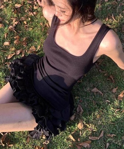 Vipoa(ヴィポア)の「Tiered frill mini one piece(ワンピース・レディース・ホワイト/ブラック・FREE)」の9枚目の写真