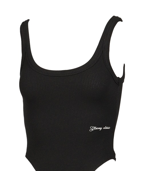 GLOWNY（グロウニ―）の「G SCOOP NECK WAFFLE BODYSUIT（その他トップス・レディース・ブラック・X-SMALL/SMALL）」の3枚目の写真