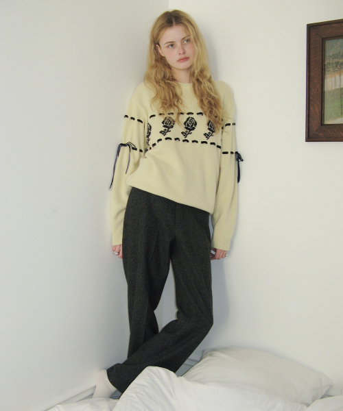 SINOON(シヌーン)の「SN Wool Blend Straight Pants (Charcoal)(その他パンツ・レディース・チャコールグレー・SMALL/MEDIUM)」の3枚目の写真