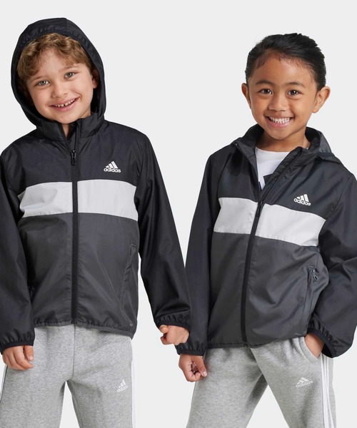 adidas(アディダス)の「WIND. RDY Tiberio ウインドブレーカー / アディダス adidas(ナイロンジャケット・キッズ・ブラック・100/110/120/130)」の1枚目の写真