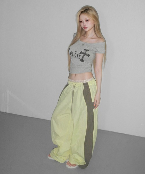THEAIRTOWN(ジエアタウン)の「peanut nylon track pt(その他パンツ・レディース・レモンイエロー/ミント・FREE)」の9枚目の写真