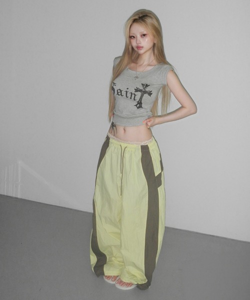 THEAIRTOWN(ジエアタウン)の「peanut nylon track pt(その他パンツ・レディース・レモンイエロー/ミント・FREE)」の10枚目の写真