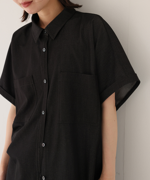 SLOBE IENA(スローブイエナ)の「《2枚セット》デニムライクセットアップ(シャツ/ブラウス・レディース・ネイビー/ブラック・FREE)」の11枚目の写真