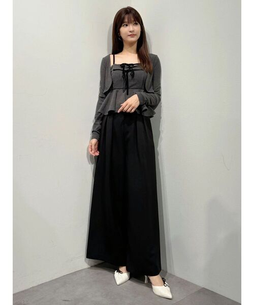 MERCURYDUO(マーキュリーデュオ)の「カットテレコペプラムキャミアンサンブル(キャミソール・レディース・チャコールグレー/ピンク/ベージュ・FREE)」の8枚目の写真