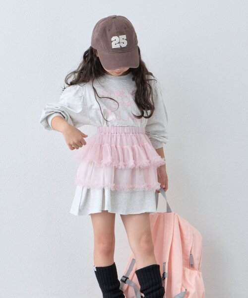 CIAOPANIC TYPY(チャオパニックティピー)の「【KIDS/ZOZO限定カラーあり】らくがき風フロッキーロゴミニワンピチュニック(ワンピース・キッズ・アイボリー/チャコールグレー/ブラウン/グレー・130/110/150)」の7枚目の写真