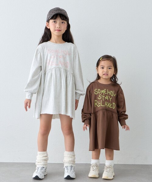 CIAOPANIC TYPY(チャオパニックティピー)の「【KIDS/ZOZO限定カラーあり】らくがき風フロッキーロゴミニワンピチュニック(ワンピース・キッズ・アイボリー/チャコールグレー/ブラウン/グレー・130/110/150)」の12枚目の写真