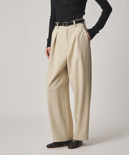 Steven Alan(スティーブンアラン)の「<Steven Alan>ダブルクロス タック トラウザーズ(スラックス・レディース・ブラック/ナチュラル・L/S/M)」の1枚目の写真