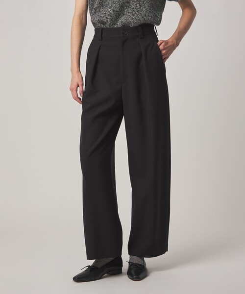 Steven Alan(スティーブンアラン)の「<Steven Alan>ダブルクロス タック トラウザーズ(スラックス・レディース・ブラック/ナチュラル・L/S/M)」の2枚目の写真