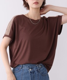 肩ラメラインTシャツ