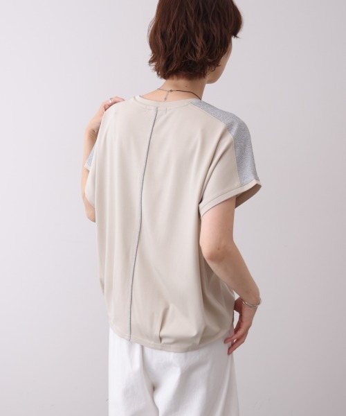 Bou Jeloud(ブージュルード)の「肩ラメラインTシャツ(Tシャツ/カットソー・レディース・ブラウン/グレイッシュベージュ・FREE)」の17枚目の写真