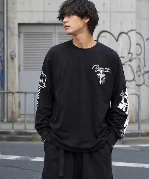 クロスプリント ロングTシャツ（Tシャツ/カットソー）｜8(eight