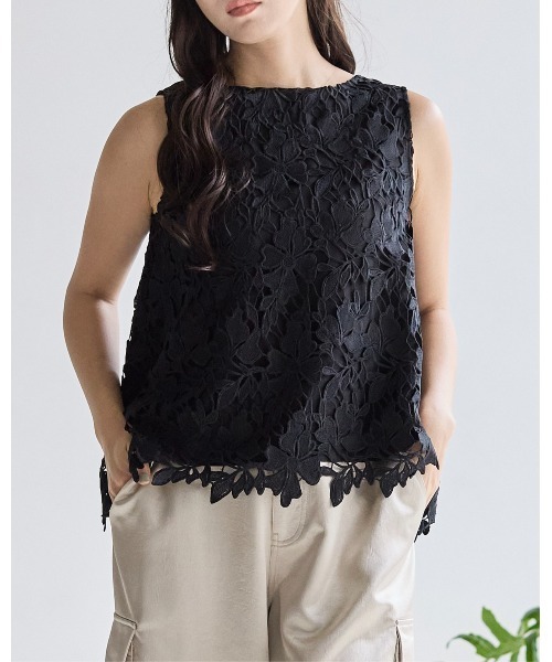 BIRTHDAY BASH(バースデイバッシュ)の「FLOWER LACE NS TOPS(フラワレースNSトップス)(その他トップス・レディース・ピンク/ブラック/ホワイト・M/S)」の15枚目の写真