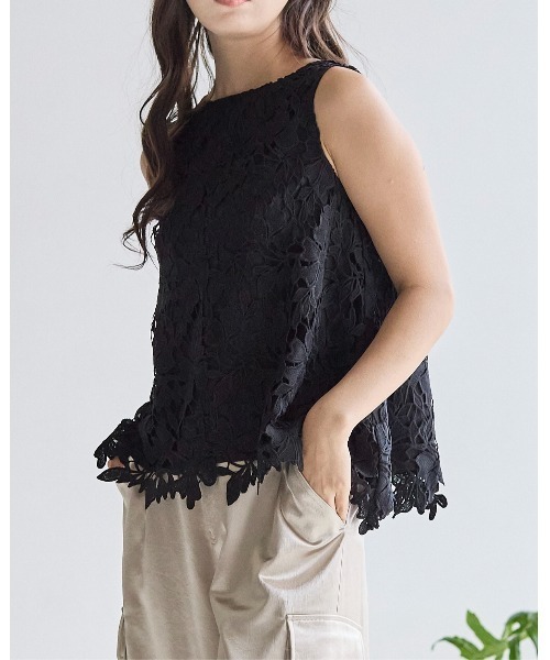 BIRTHDAY BASH(バースデイバッシュ)の「FLOWER LACE NS TOPS(フラワレースNSトップス)(その他トップス・レディース・ピンク/ブラック/ホワイト・M/S)」の17枚目の写真