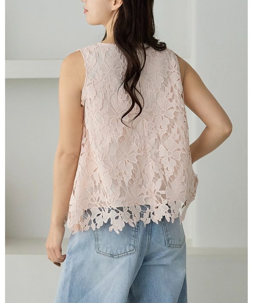 BIRTHDAY BASH(バースデイバッシュ)の「FLOWER LACE NS TOPS(フラワレースNSトップス)(その他トップス・レディース・ピンク/ブラック/ホワイト・M/S)」の10枚目の写真