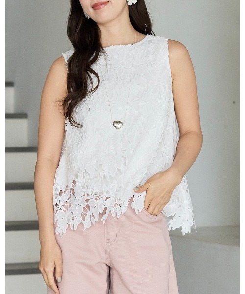 BIRTHDAY BASH(バースデイバッシュ)の「FLOWER LACE NS TOPS(フラワレースNSトップス)(その他トップス・レディース・ピンク/ブラック/ホワイト・M/S)」の21枚目の写真