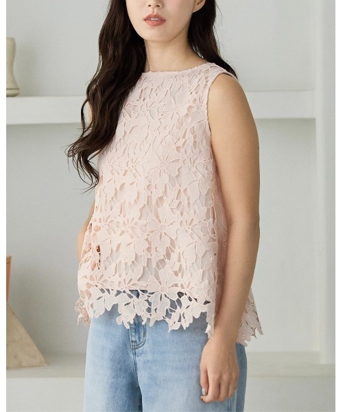 BIRTHDAY BASH(バースデイバッシュ)の「FLOWER LACE NS TOPS(フラワレースNSトップス)(その他トップス・レディース・ピンク/ブラック/ホワイト・M/S)」の7枚目の写真