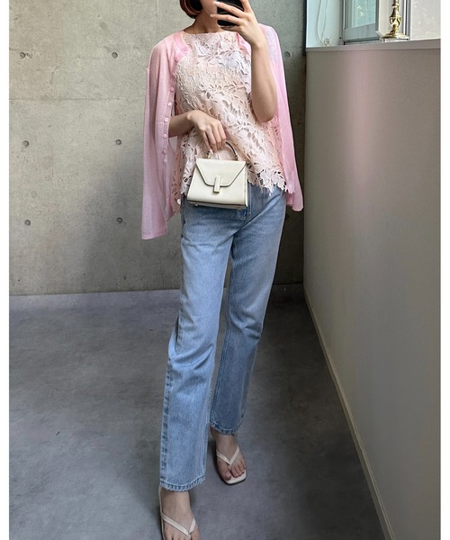 BIRTHDAY BASH(バースデイバッシュ)の「FLOWER LACE NS TOPS(フラワレースNSトップス)(その他トップス・レディース・ピンク/ブラック/ホワイト・M/S)」の4枚目の写真