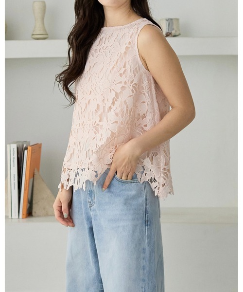 BIRTHDAY BASH(バースデイバッシュ)の「FLOWER LACE NS TOPS(フラワレースNSトップス)(その他トップス・レディース・ピンク/ブラック/ホワイト・M/S)」の11枚目の写真