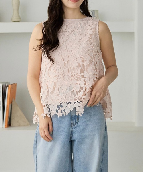 BIRTHDAY BASH(バースデイバッシュ)の「FLOWER LACE NS TOPS(フラワレースNSトップス)(その他トップス・レディース・ピンク/ブラック/ホワイト・M/S)」の12枚目の写真