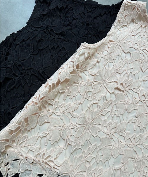BIRTHDAY BASH(バースデイバッシュ)の「FLOWER LACE NS TOPS(フラワレースNSトップス)(その他トップス・レディース・ピンク/ブラック/ホワイト・M/S)」の14枚目の写真