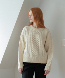 Cable Wool Round Knit (Cream)