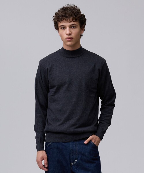 J.PRESS(ジェイプレス)の「【TAILORD KNIT】コットンカシミヤ モックネック ニット(ニット/セーター・メンズ・アイボリー系/ブルー系/グレー系・X-LARGE/LARGE/MEDIUM)」の1枚目の写真