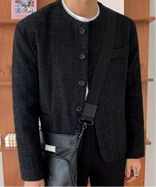 DOUBLE STEAL(ダブルスティール)の「DSテクスチャーデザインカーディガン(カーディガン/ボレロ・メンズ・ブラック・X-LARGE/LARGE/MEDIUM)」の1枚目の写真