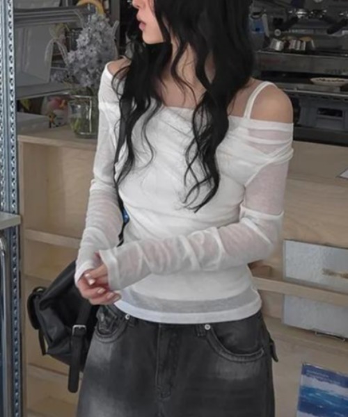semplice(センプリチェ)の「カットソー【韓国ファッション】(Tシャツ/カットソー・レディース・ホワイト・F)」の6枚目の写真