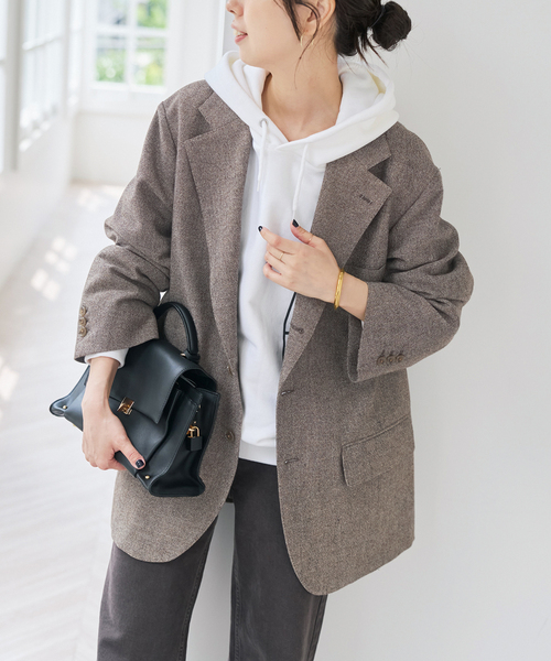 Spick & Span(スピックアンドスパン)の「VIAN / ヴィアン BIG JK Single ビッグ ジャケット(テーラードジャケット・レディース・ベージュ/ネイビー/キャメル・36)」の2枚目の写真