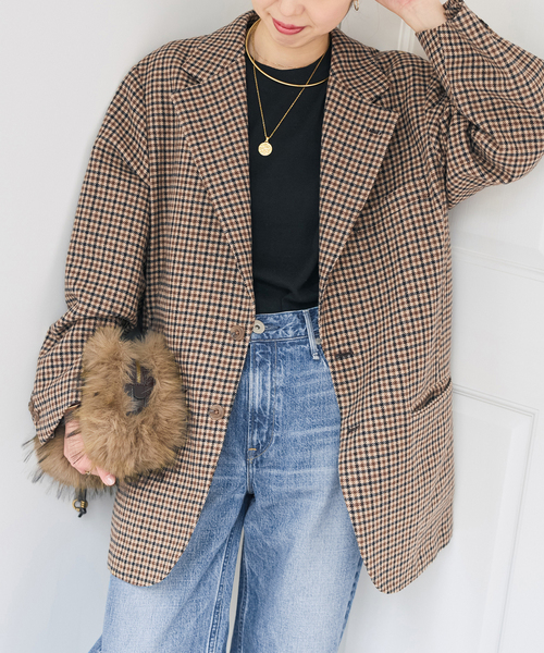 Spick & Span(スピックアンドスパン)の「VIAN / ヴィアン BIG JK Single ビッグ ジャケット(テーラードジャケット・レディース・ベージュ/ネイビー/キャメル・36)」の1枚目の写真