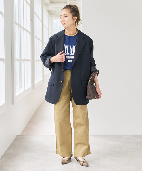 Spick & Span(スピックアンドスパン)の「VIAN / ヴィアン BIG JK Single ビッグ ジャケット(テーラードジャケット・レディース・ベージュ/ネイビー/キャメル・36)」の6枚目の写真