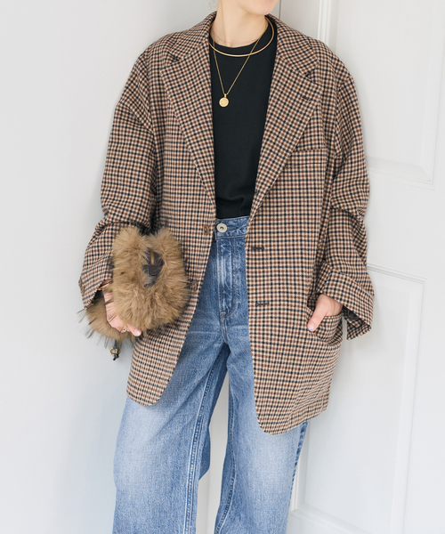 Spick & Span(スピックアンドスパン)の「VIAN / ヴィアン BIG JK Single ビッグ ジャケット(テーラードジャケット・レディース・ベージュ/ネイビー/キャメル・36)」の8枚目の写真