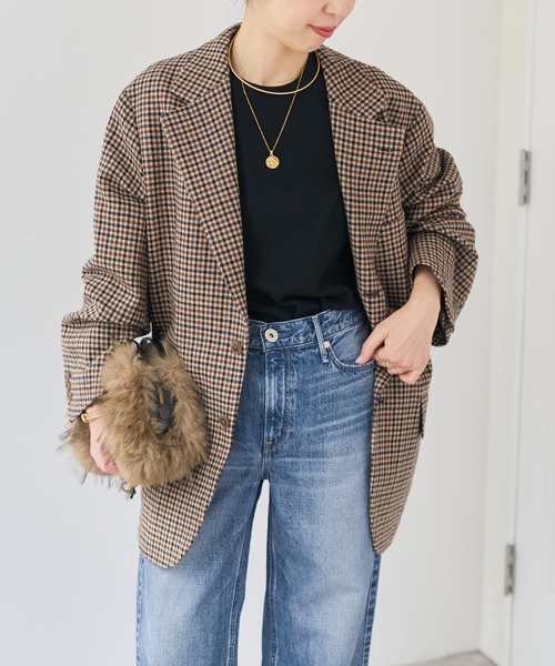 Spick & Span(スピックアンドスパン)の「VIAN / ヴィアン BIG JK Single ビッグ ジャケット(テーラードジャケット・レディース・ベージュ/ネイビー/キャメル・36)」の9枚目の写真