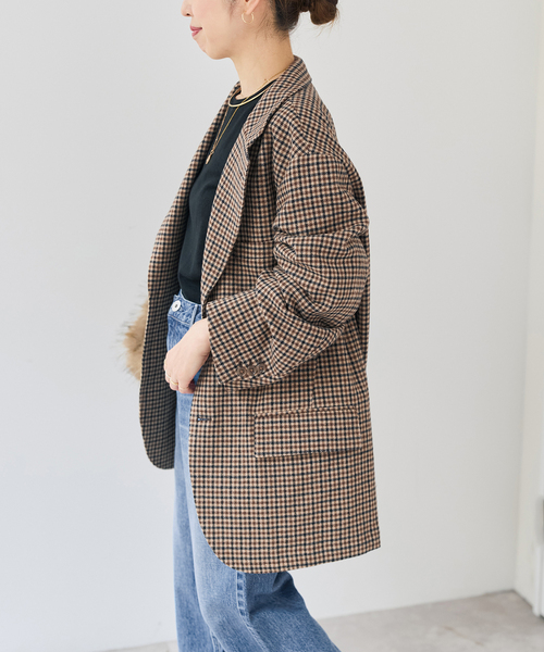 Spick & Span(スピックアンドスパン)の「VIAN / ヴィアン BIG JK Single ビッグ ジャケット(テーラードジャケット・レディース・ベージュ/ネイビー/キャメル・36)」の10枚目の写真