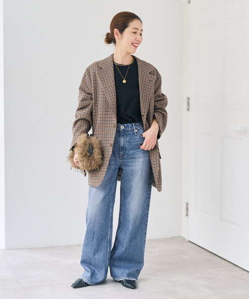 Spick & Span(スピックアンドスパン)の「VIAN / ヴィアン BIG JK Single ビッグ ジャケット(テーラードジャケット・レディース・ベージュ/ネイビー/キャメル・36)」の12枚目の写真