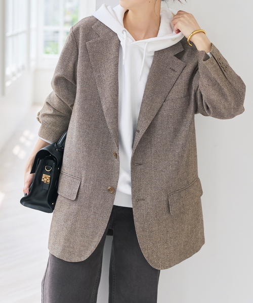 Spick & Span(スピックアンドスパン)の「VIAN / ヴィアン BIG JK Single ビッグ ジャケット(テーラードジャケット・レディース・ベージュ/ネイビー/キャメル・36)」の16枚目の写真