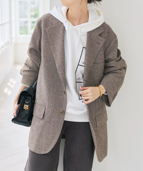 Spick & Span(スピックアンドスパン)の「VIAN / ヴィアン BIG JK Single ビッグ ジャケット(テーラードジャケット・レディース・ベージュ/ネイビー/キャメル・36)」の17枚目の写真
