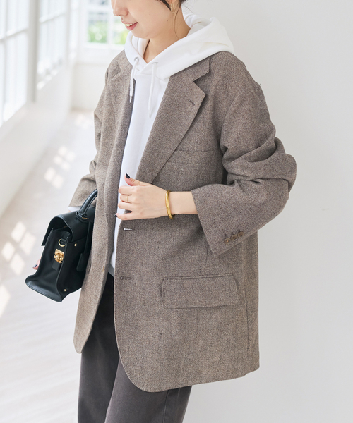Spick & Span(スピックアンドスパン)の「VIAN / ヴィアン BIG JK Single ビッグ ジャケット(テーラードジャケット・レディース・ベージュ/ネイビー/キャメル・36)」の18枚目の写真