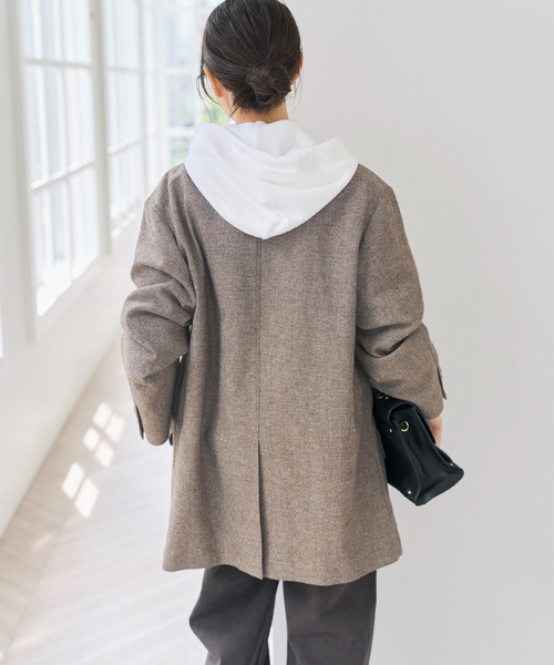 Spick & Span(スピックアンドスパン)の「VIAN / ヴィアン BIG JK Single ビッグ ジャケット(テーラードジャケット・レディース・ベージュ/ネイビー/キャメル・36)」の19枚目の写真