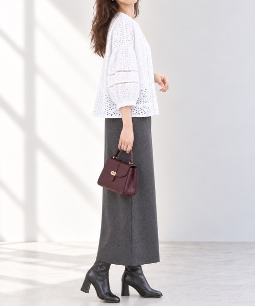 Muffiny（マフィニー）の「アイレットレースボリュームスリーブブラウス【Indian Cotton】（シャツ/ブラウス・レディース・サックスブルー/オフホワイト・MEDIUM）」の6枚目の写真