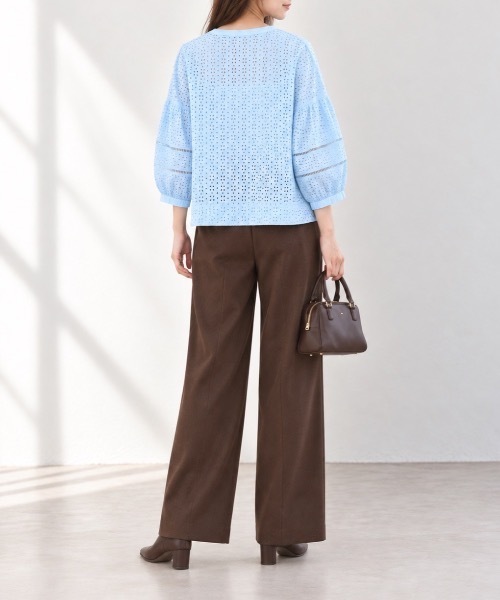 Muffiny（マフィニー）の「アイレットレースボリュームスリーブブラウス【Indian Cotton】（シャツ/ブラウス・レディース・サックスブルー/オフホワイト・MEDIUM）」の9枚目の写真