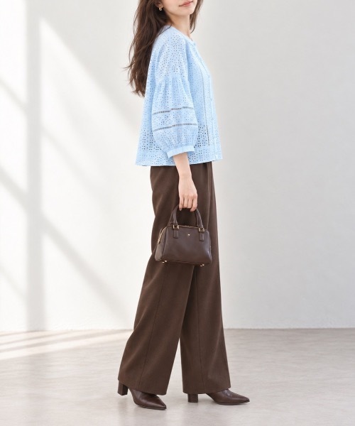 Muffiny（マフィニー）の「アイレットレースボリュームスリーブブラウス【Indian Cotton】（シャツ/ブラウス・レディース・サックスブルー/オフホワイト・MEDIUM）」の7枚目の写真