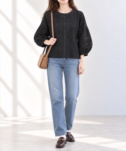 Muffiny（マフィニー）の「アイレットレースボリュームスリーブブラウス【Indian Cotton】（シャツ/ブラウス・レディース・サックスブルー/オフホワイト・MEDIUM）」の14枚目の写真