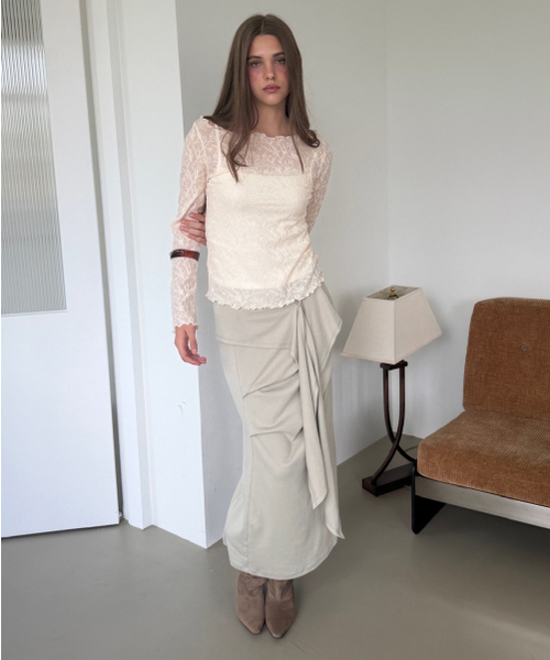 ASURA（アスラ）の「TUK WRAP SKIRT (BEIGE)（スカート・レディース・その他・OS）」の2枚目の写真
