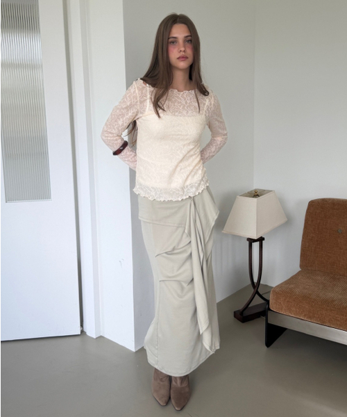 ASURA（アスラ）の「TUK WRAP SKIRT (BEIGE)（スカート・レディース・その他・OS）」の3枚目の写真