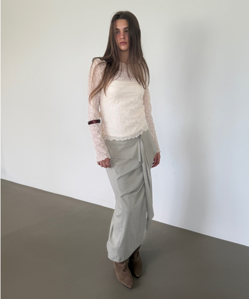 ASURA（アスラ）の「TUK WRAP SKIRT (BEIGE)（スカート・レディース・その他・OS）」の4枚目の写真