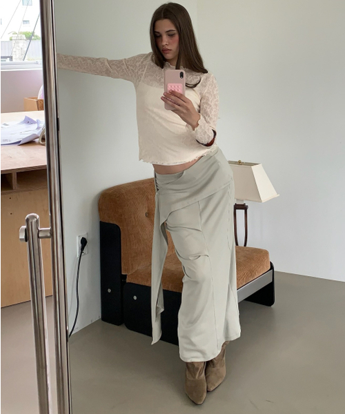 ASURA（アスラ）の「TUK WRAP SKIRT (BEIGE)（スカート・レディース・その他・OS）」の5枚目の写真
