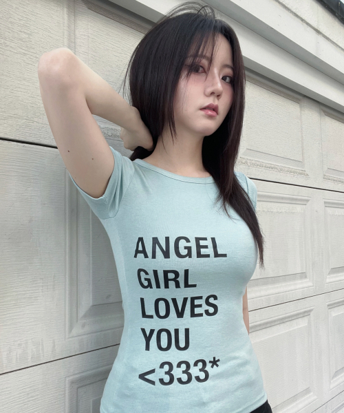 IZROOM（イズルーム）の「エンジェルガール スリムフィット 半袖Tシャツ (ミント)（Tシャツ/カットソー・レディース・その他・FREE）」の2枚目の写真