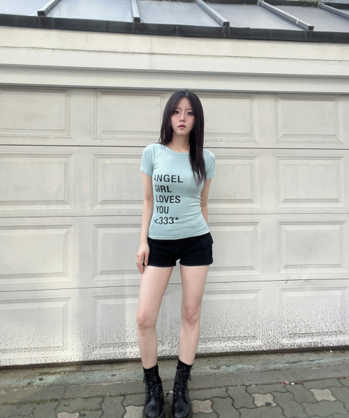 IZROOM（イズルーム）の「エンジェルガール スリムフィット 半袖Tシャツ (ミント)（Tシャツ/カットソー・レディース・その他・FREE）」の5枚目の写真