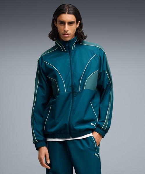 PUMA(プーマ)の「PUMA プーマ メンズ T7 リラックスド ウーブン トラックジャケット カットラ(ジャージ・メンズ・ブラック/ダークブルー・MEDIUM/LARGE/XX-LARGE/X-LARGE/SMALL)」の2枚目の写真